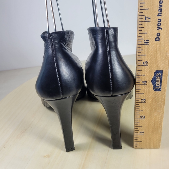 Paul Green Black Leather Heeled Boots Booties Women's Size 5.5 - Picture 4 of 11